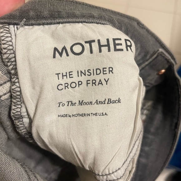 NWT MOTHER INSIDER CROP STEP FRAY straight grey jeans 26 - Picture 10 of 10